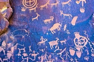 newspaper rock art, petroglyph, rock